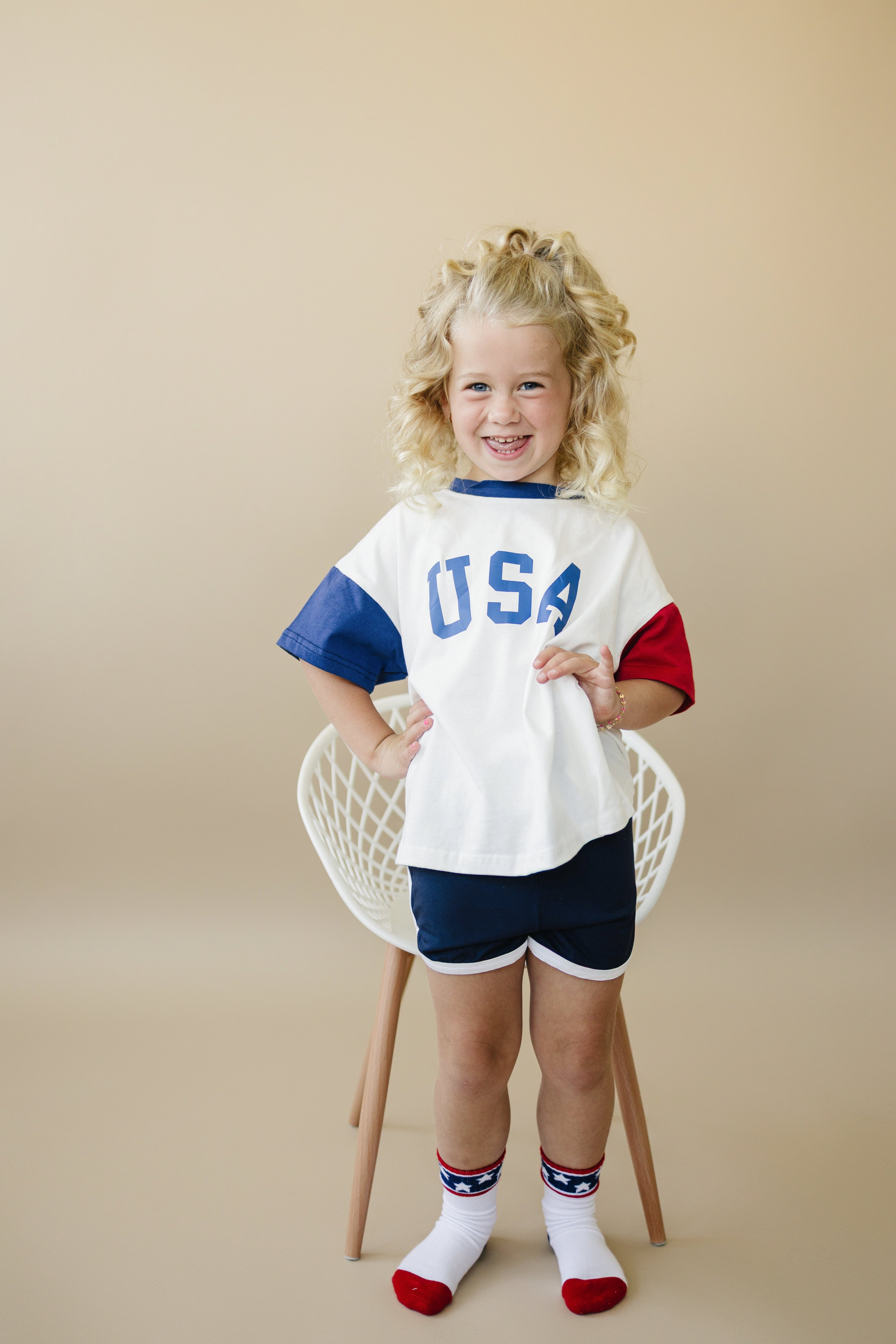 USA Colorblock Tee - Oversized or Regular Fit