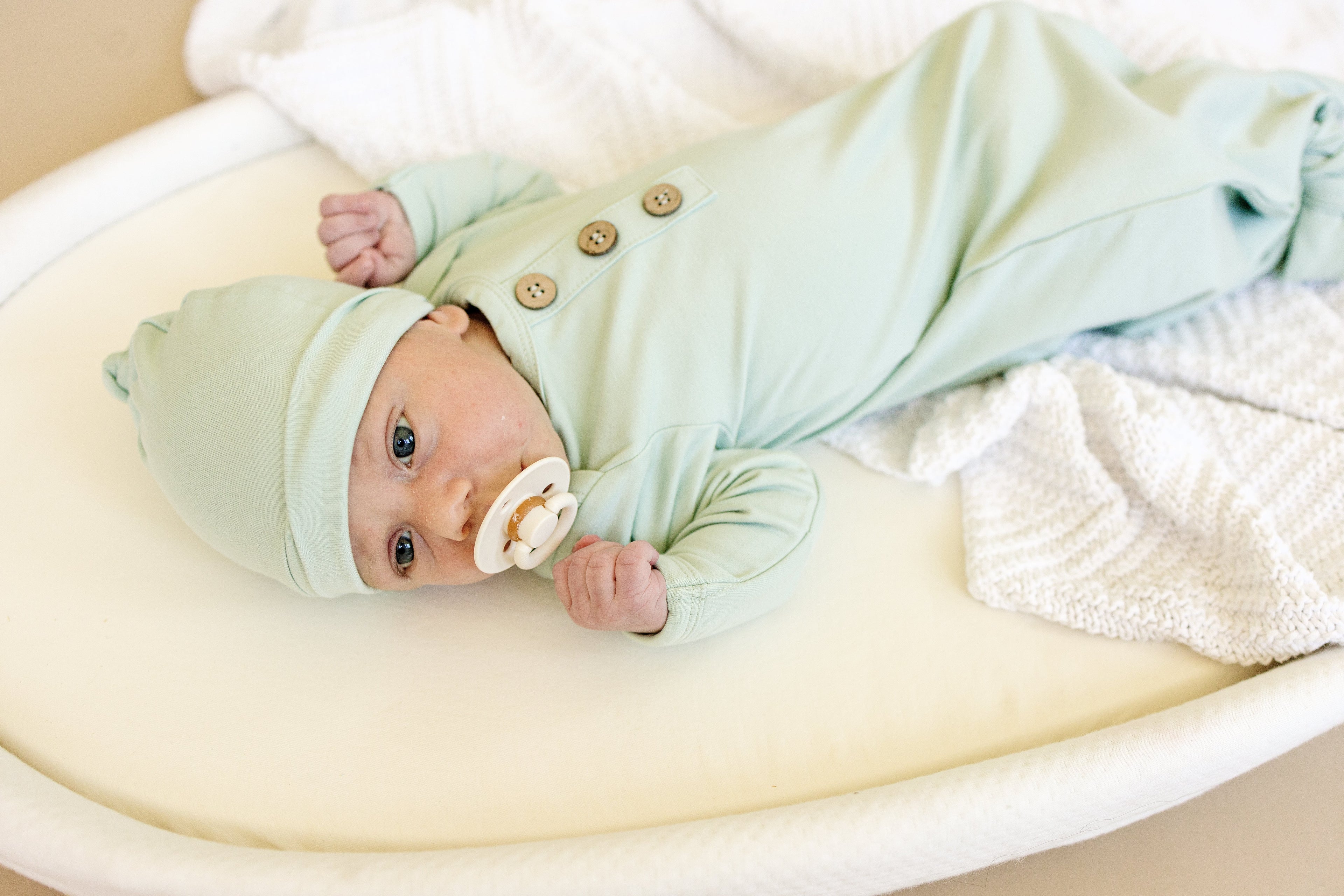 Newborn Bamboo Gown & Hat Set