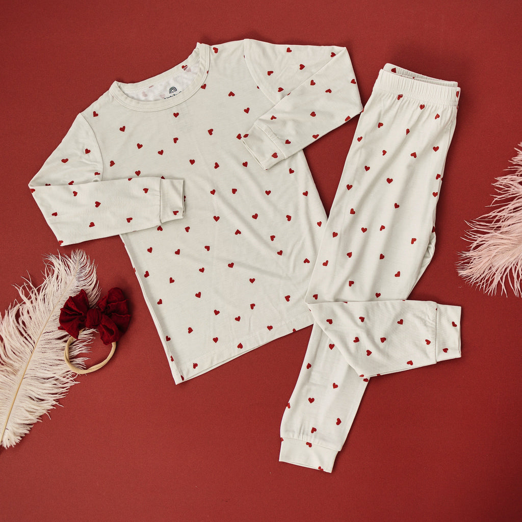 Tiny Hearts 2pc Bamboo Pajamas