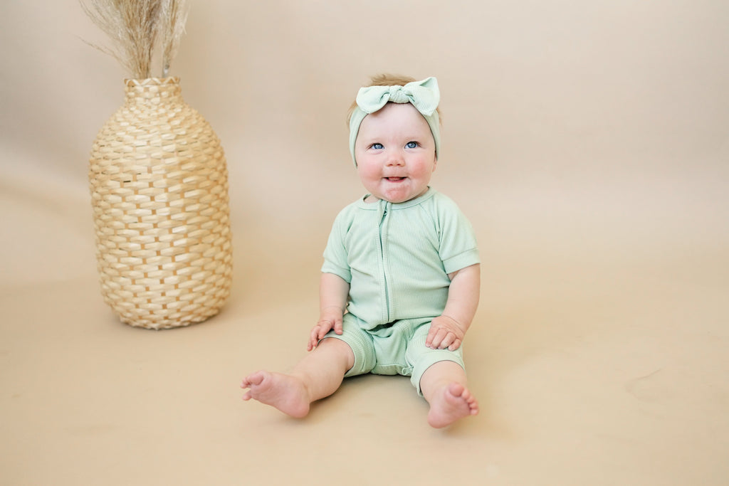 Solid Ribbed Bamboo Shorty Romper (0-3m to 4T)  - more colors