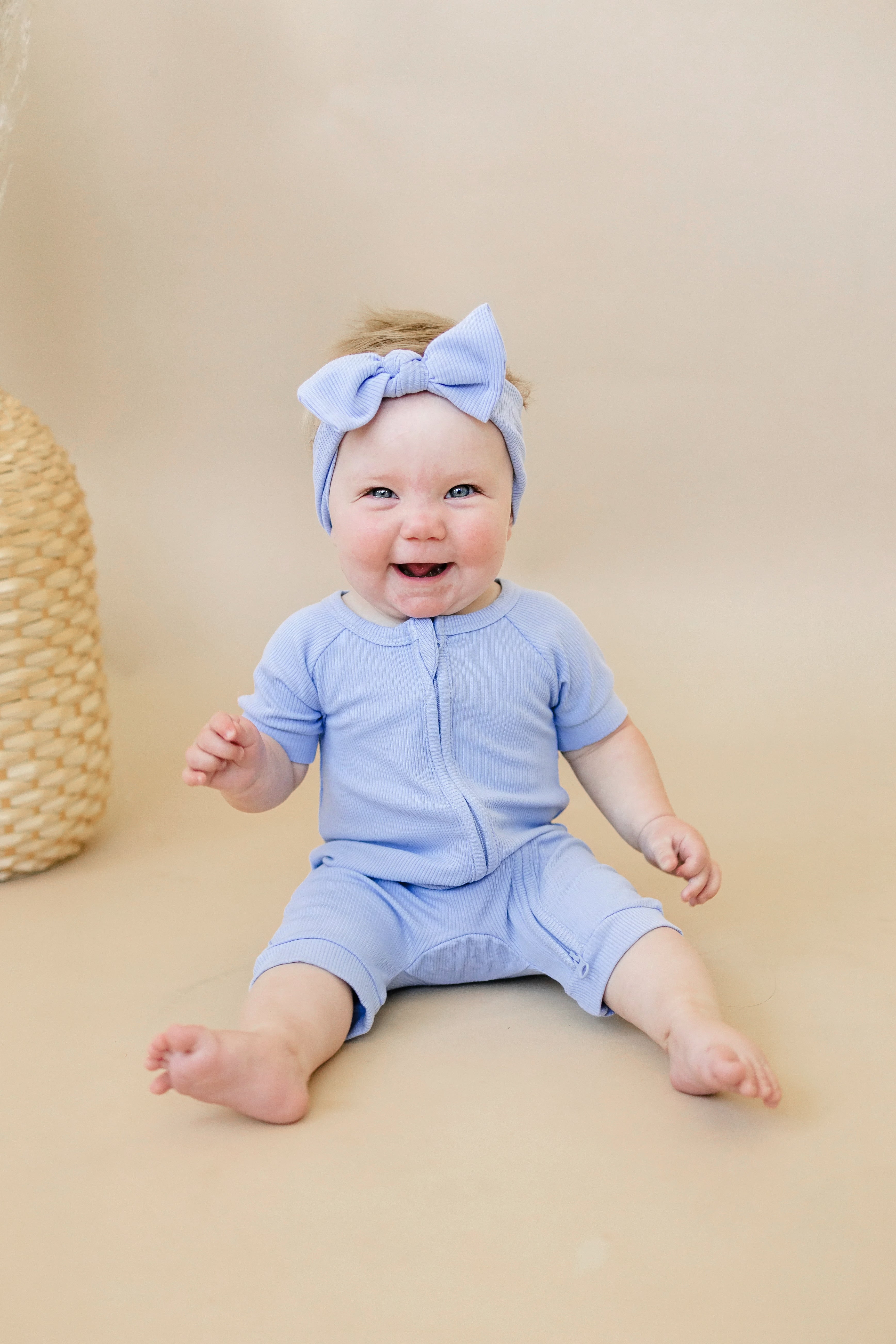 Solid Ribbed Bamboo Shorty Romper (0-3m to 4T)  - more colors