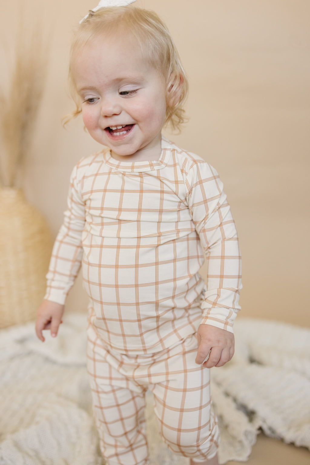 Burnt Orange Plaid 2pc Bamboo Pajamas