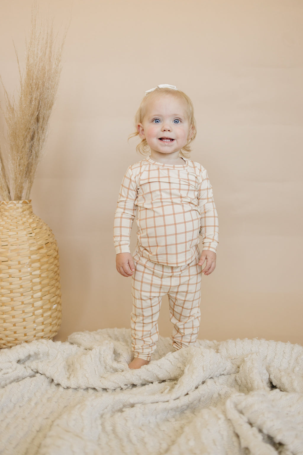 Burnt Orange Plaid 2pc Bamboo Pajamas