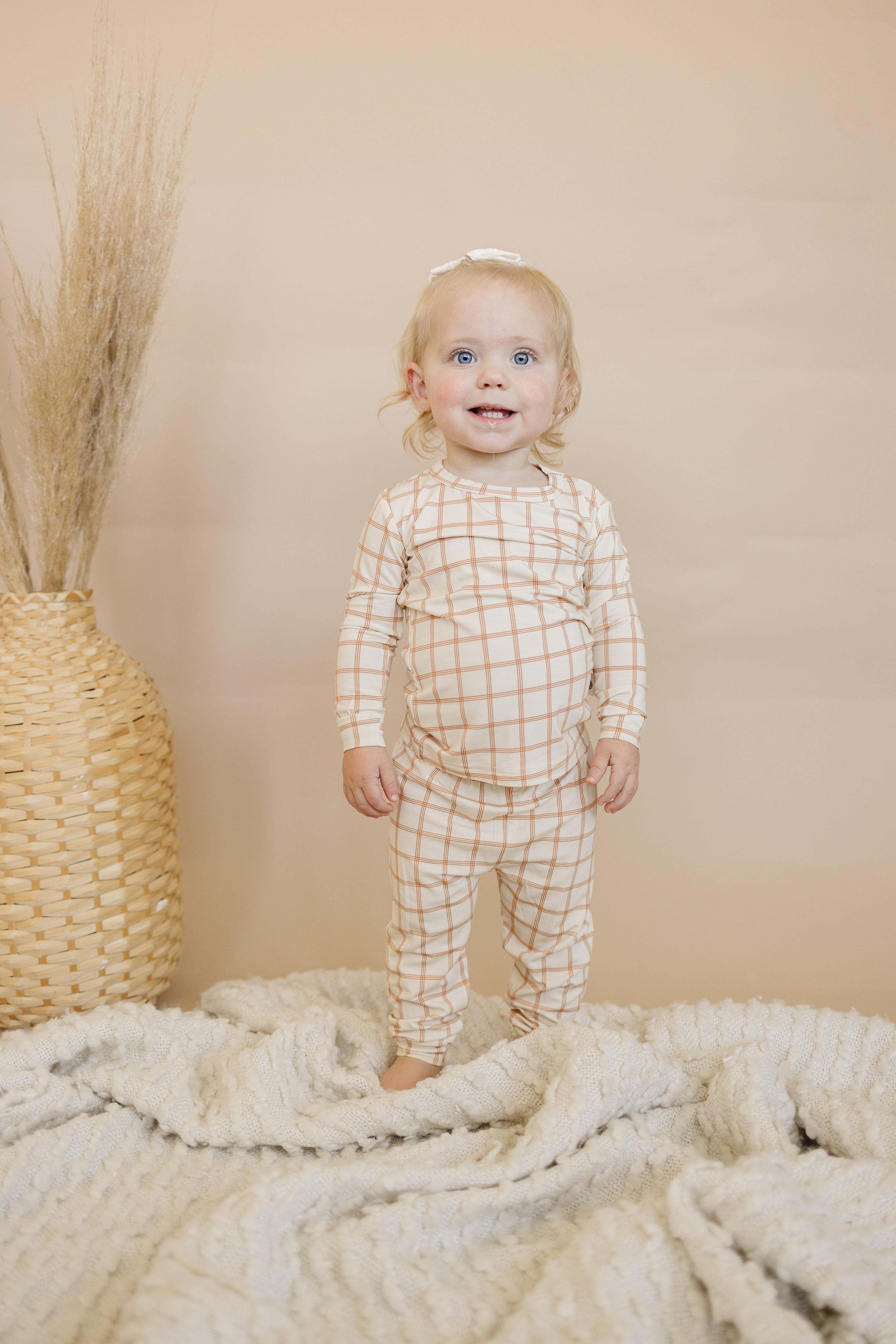 Burnt Orange Plaid 2pc Bamboo Pajamas