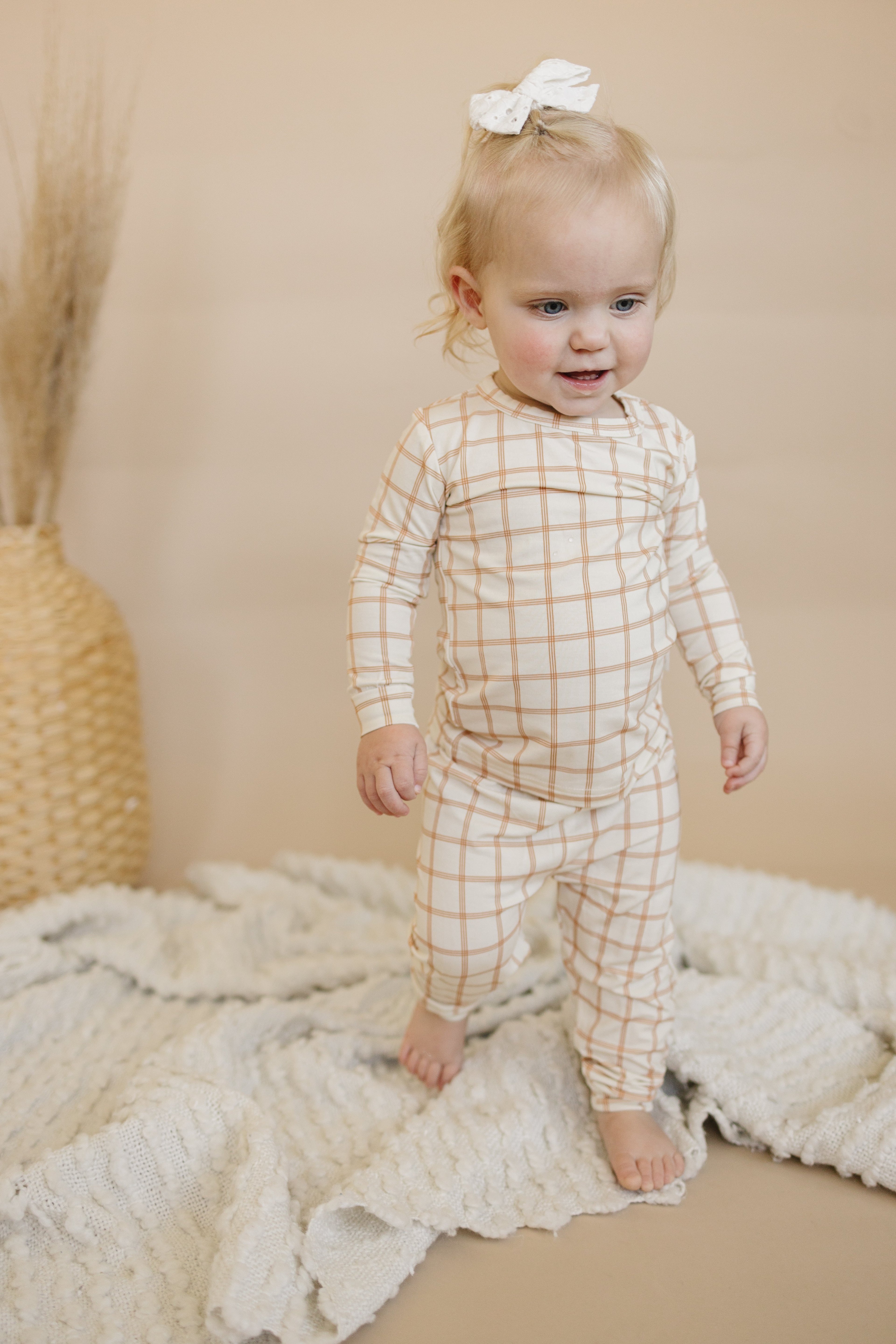 Burnt Orange Plaid 2pc Bamboo Pajamas