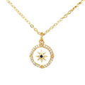 North Star Necklace Gold Coin Celestial Star Pendant Dainty Jewelry