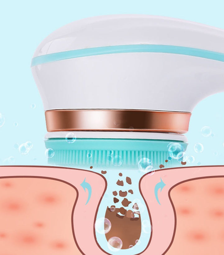 Rechargeable Rotating Bath Brush – 4 Heads, 2-Speed Body Scrubber