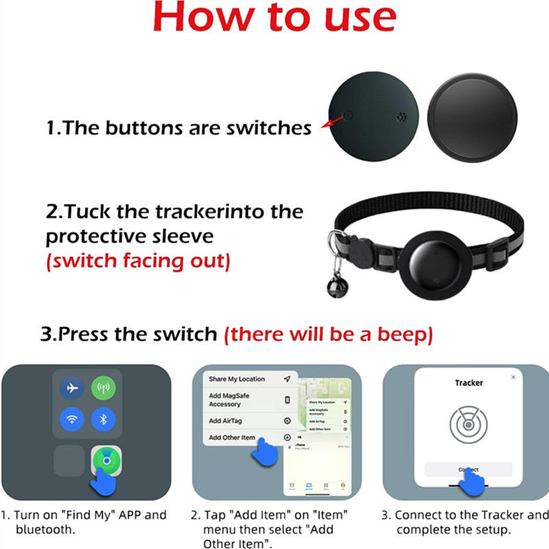 Pet Cat Location Tracker Collar