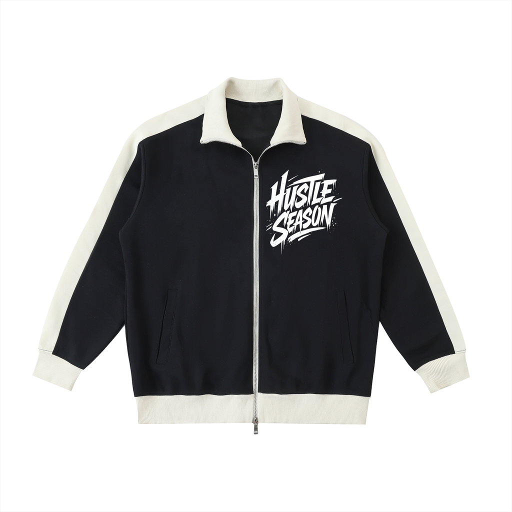 Contrast Trim Stand Collar Jacket