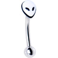 16G 5/16 Gray Alien Curved Eyebrow Ring