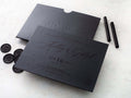 Luxury Black Embossed Wedding Invitation with Black Foil Detail