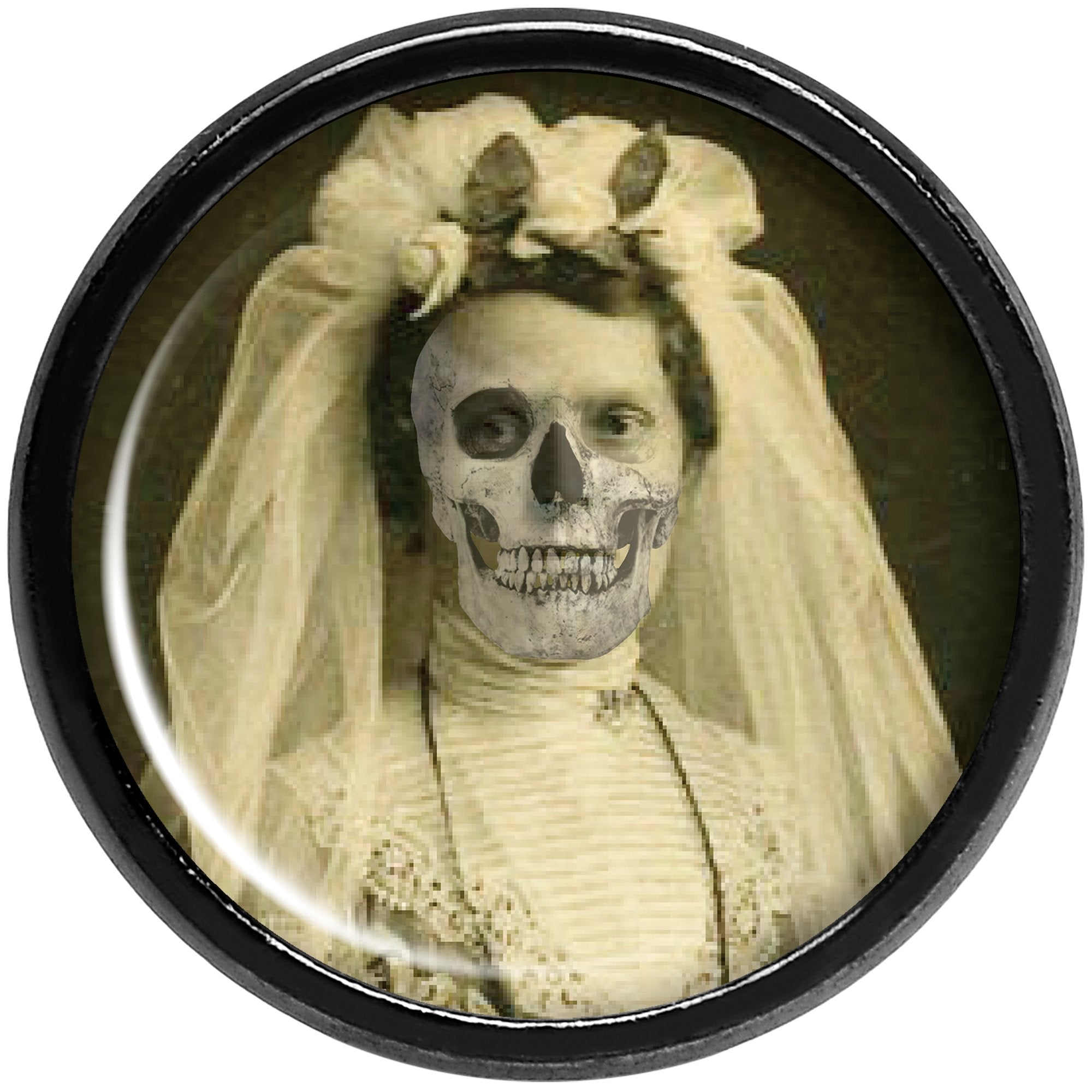 Undead Bride and Groom Halloween Black Anodized Plug Set 00G