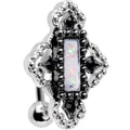 White Gem Confetti Party Pendant Top Mount Belly Ring