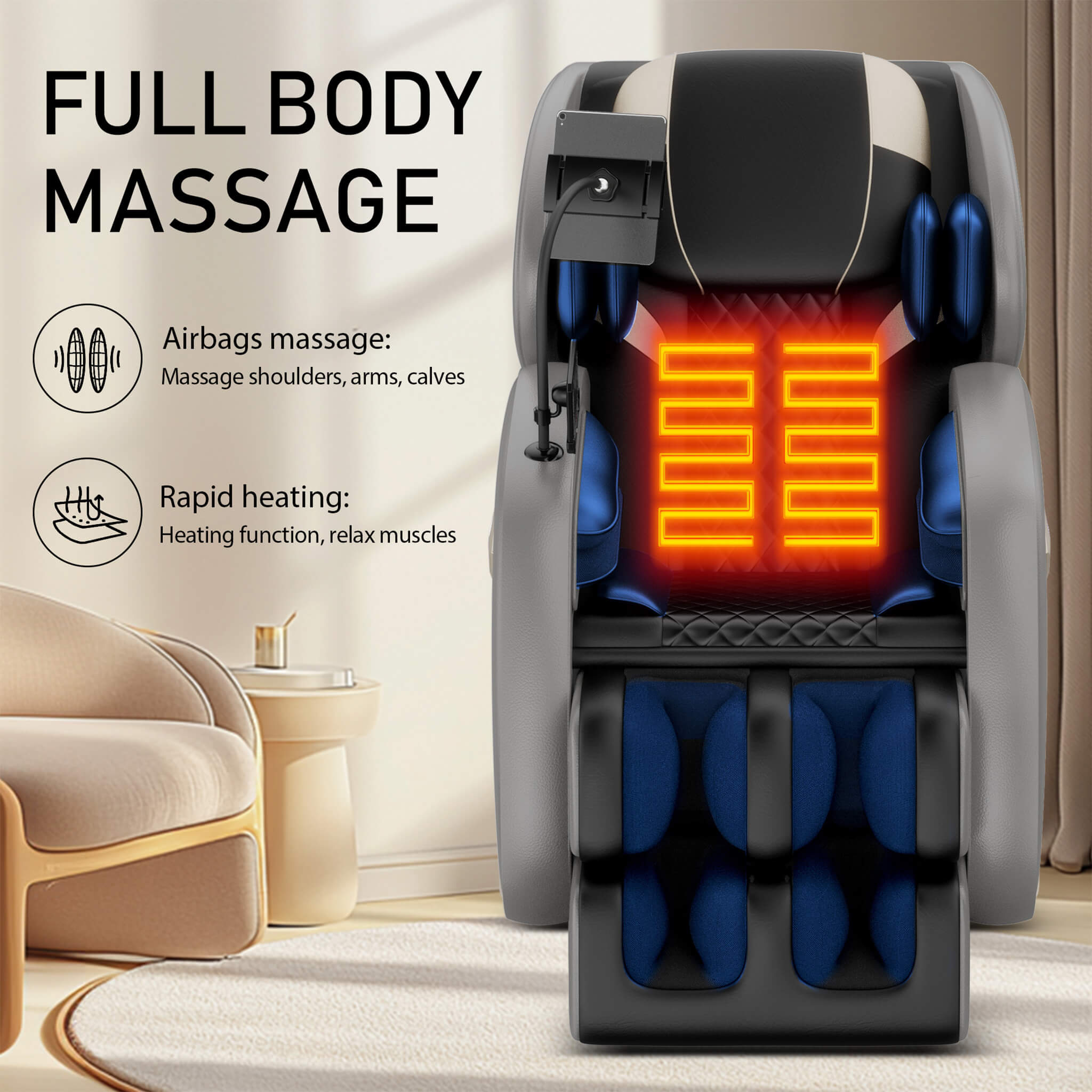 Airvana Opulence Zero Gravity Massage Recliner Chair With Bluetooth Audio (SAK31972)