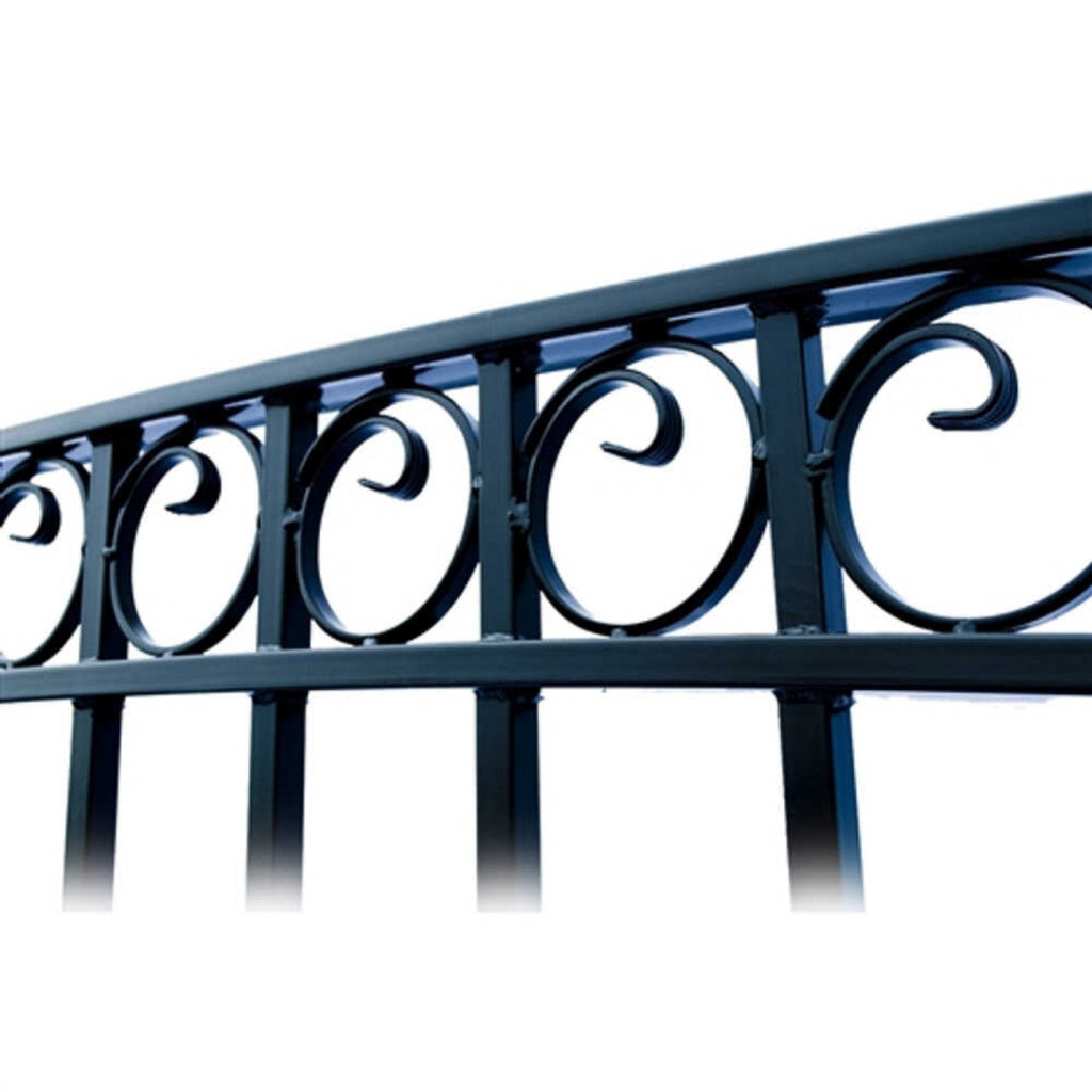 [12-18FT] Heavy-Duty Paris-Style Steel Premium Dual-Swing Driveway Gate (SAK97031)