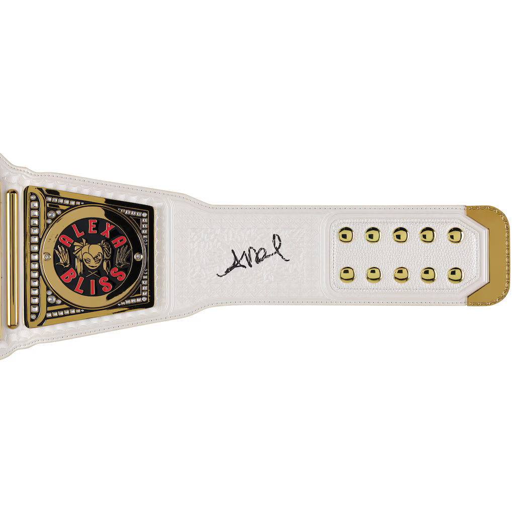 Alexa Bliss WWE Autographed Raw Women's Championship Replica Title Belt with Talent Side Plates