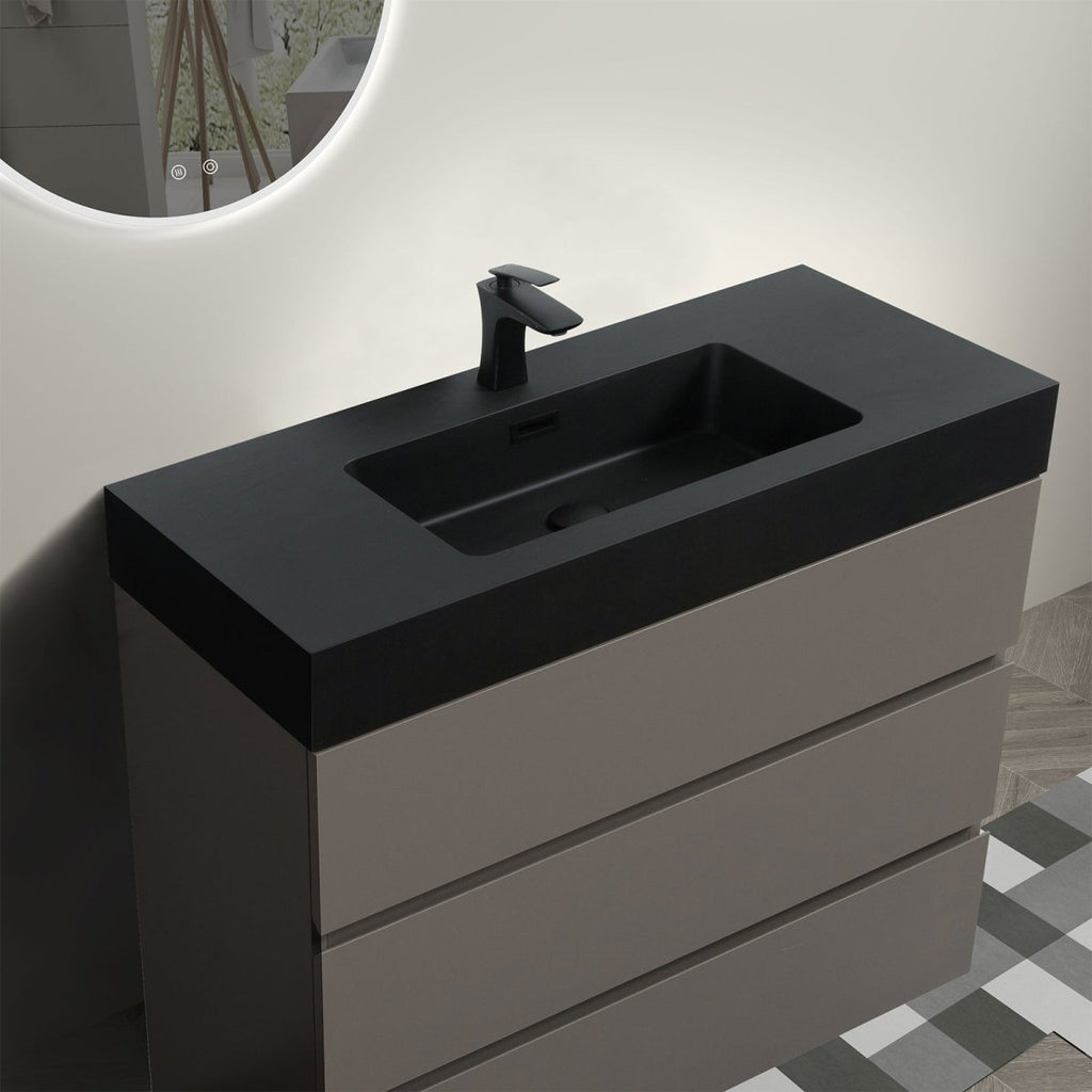 Nuvia 36-Inch Premium Modern Freestanding One-Piece Bathroom Vanity Set Without Drain And Faucet (SAK71364)