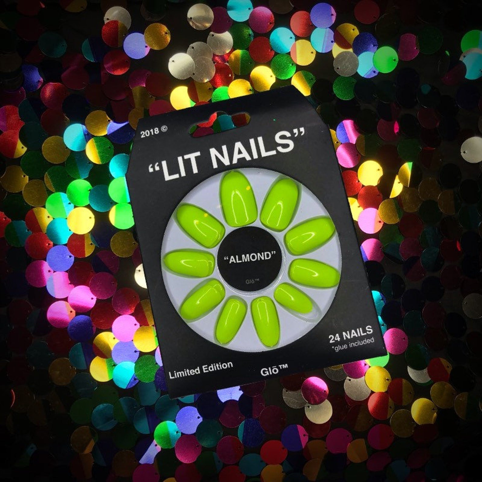 Almond Glow-in-the-Dark Neon Yellow Nails – Press-On Acrylic Nails for Parties, Festivals & Everyday Glam