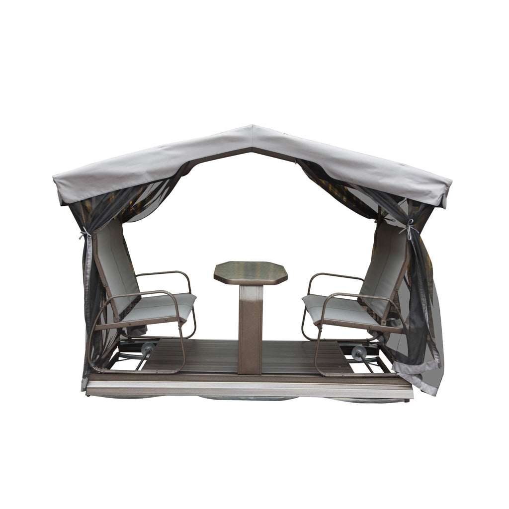 Alora 4-Seat Outdoor Aluminum Patio Swing Glider Bench With Canopy (SAK41726)