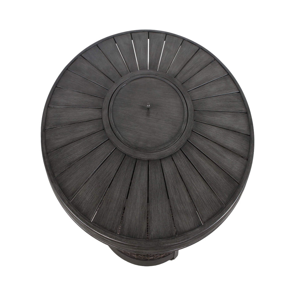 Alora 52-Inch Propane Fire Pit Wicker Table With Aluminum Top (SAK28510)