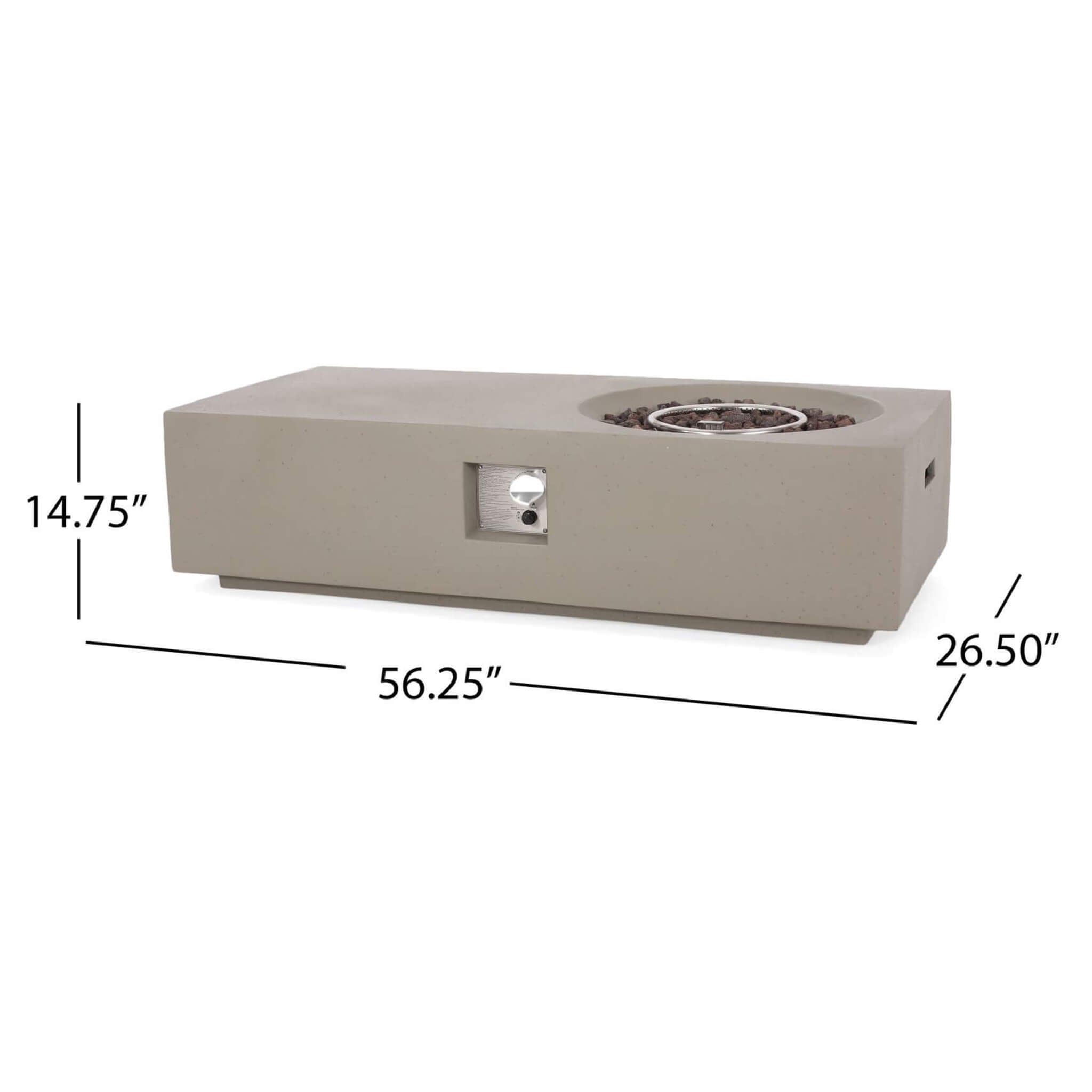Alora Premium 56-Inch Modern 50K BTU MGO Fire Pit Coffee Table (SAK17643)