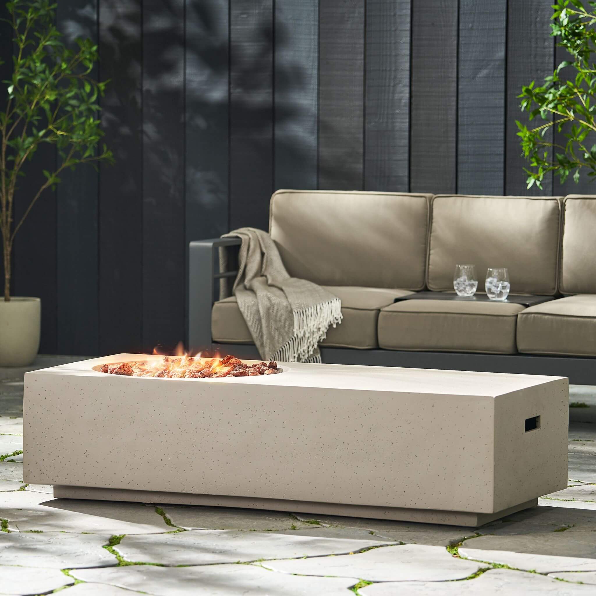 Alora Premium 56-Inch Modern 50K BTU MGO Fire Pit Coffee Table (SAK17643)