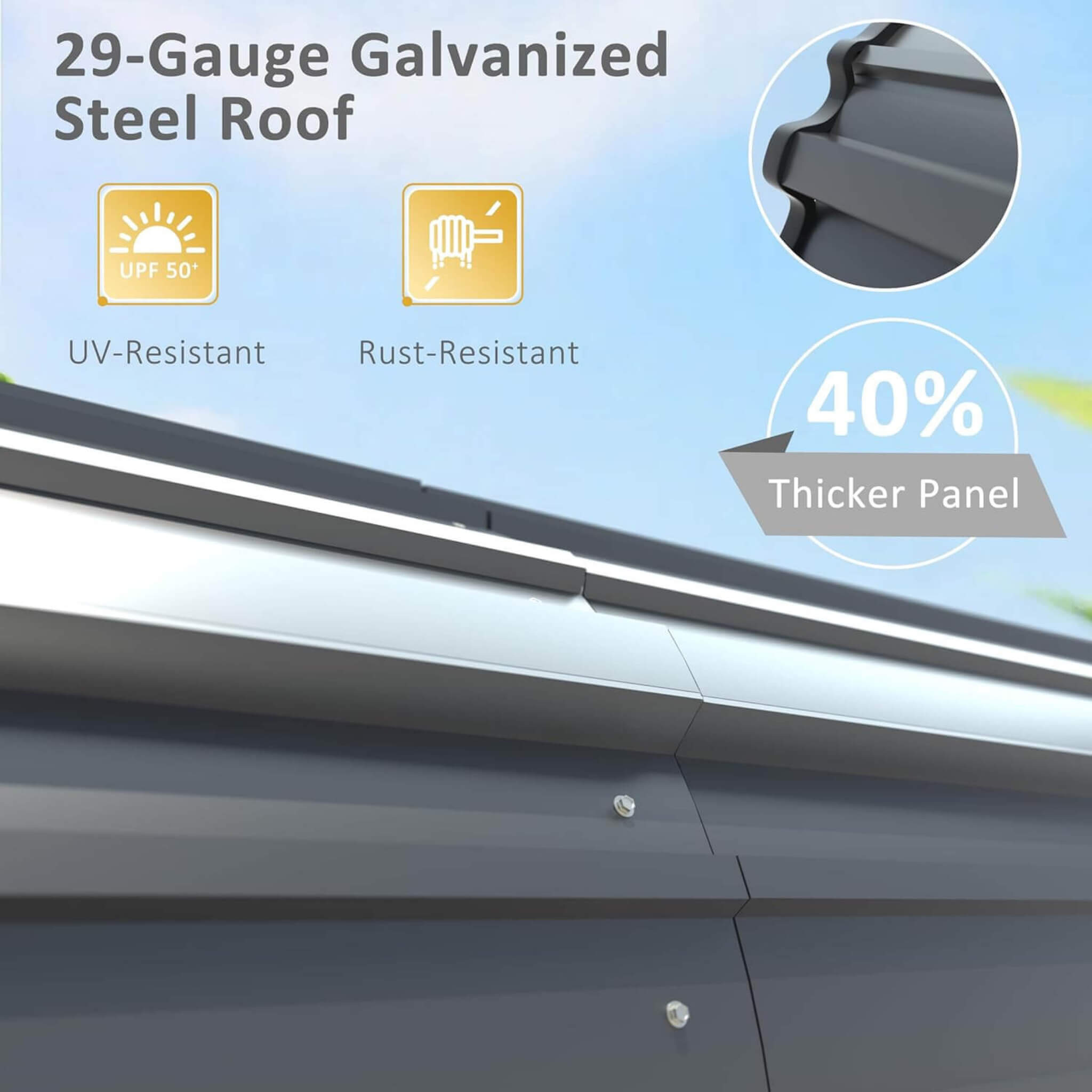 [20X20FT] Alora Heavy-Duty Extra-Large 2 Car Metal Carport Kit For Cars, Boats, And Trucks (SAK46135)