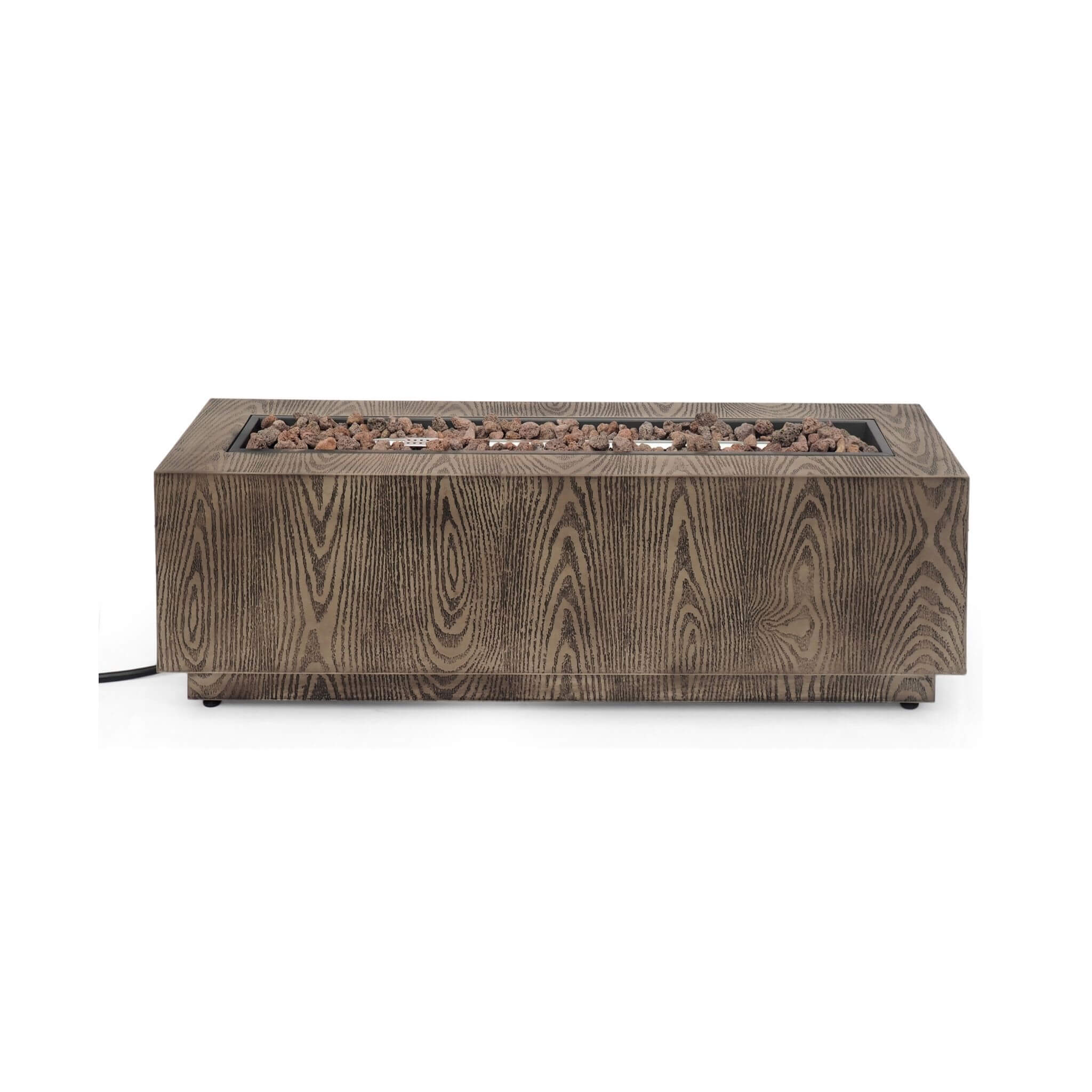 Alora 48-Inch Modern 50K BTU Outdoor Rectangular Propane Gas Fire Pit With Lava Rocks (SAK82521)