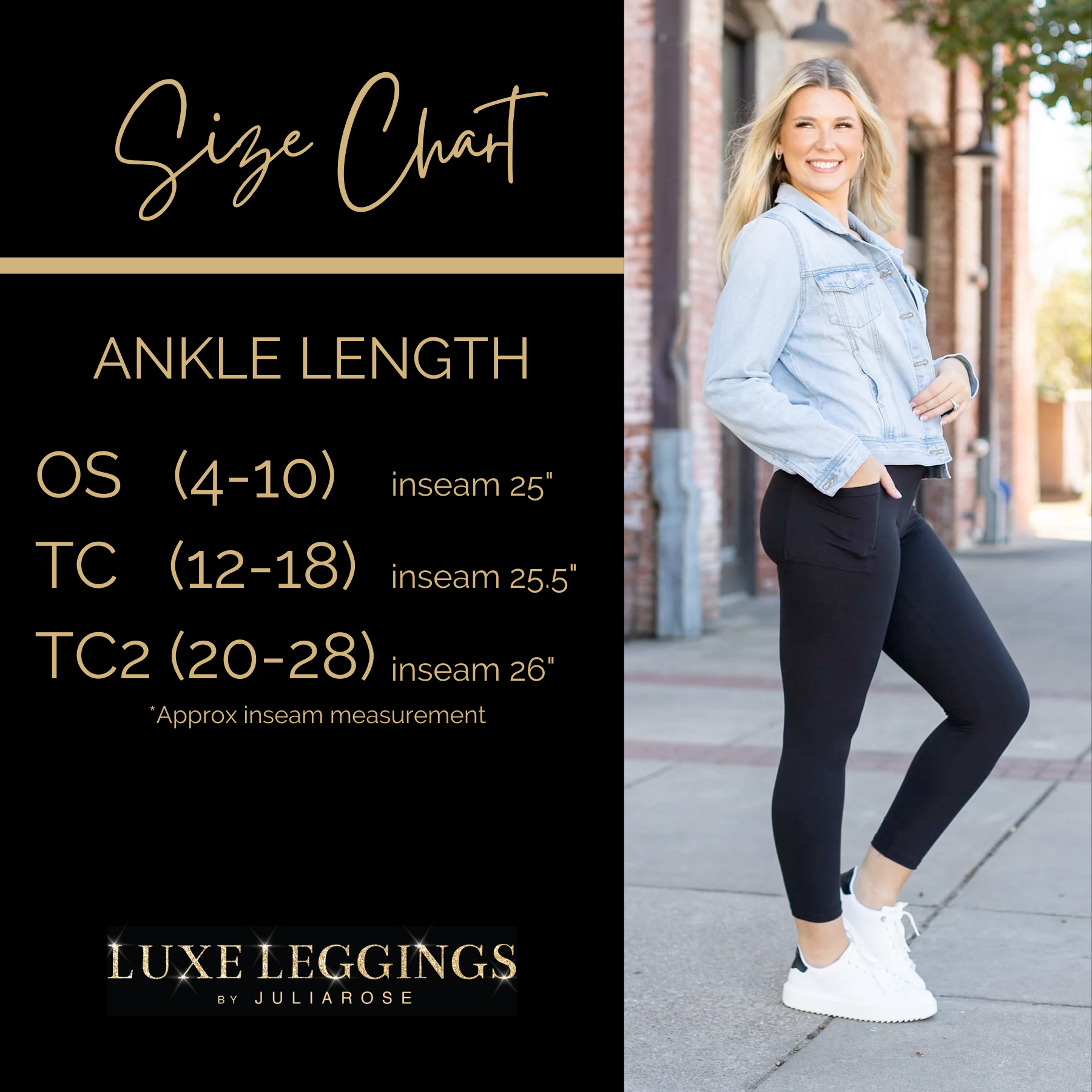 Riley - 7/8 Ankle Length NAVY Leggings with Pockets*