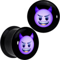 9/16 Licensed Purple Devil emoji Acrylic Double Flare Plug Set