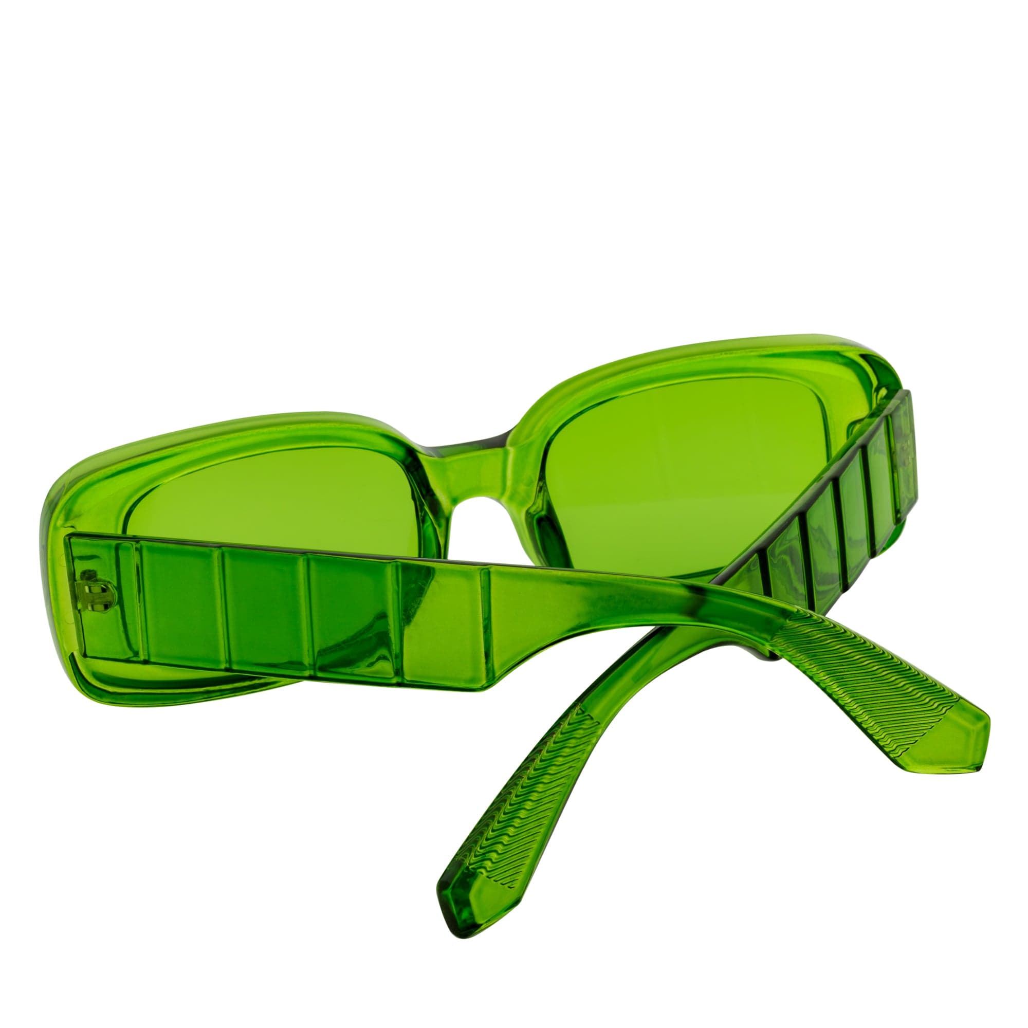 ASHER - Small Thick Frame Rectangle Sunglasses 90s Fashion Clear Green