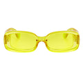 ASHER - Small Thick Frame Rectangle Sunglasses 90s Fashion Clear Yellow
