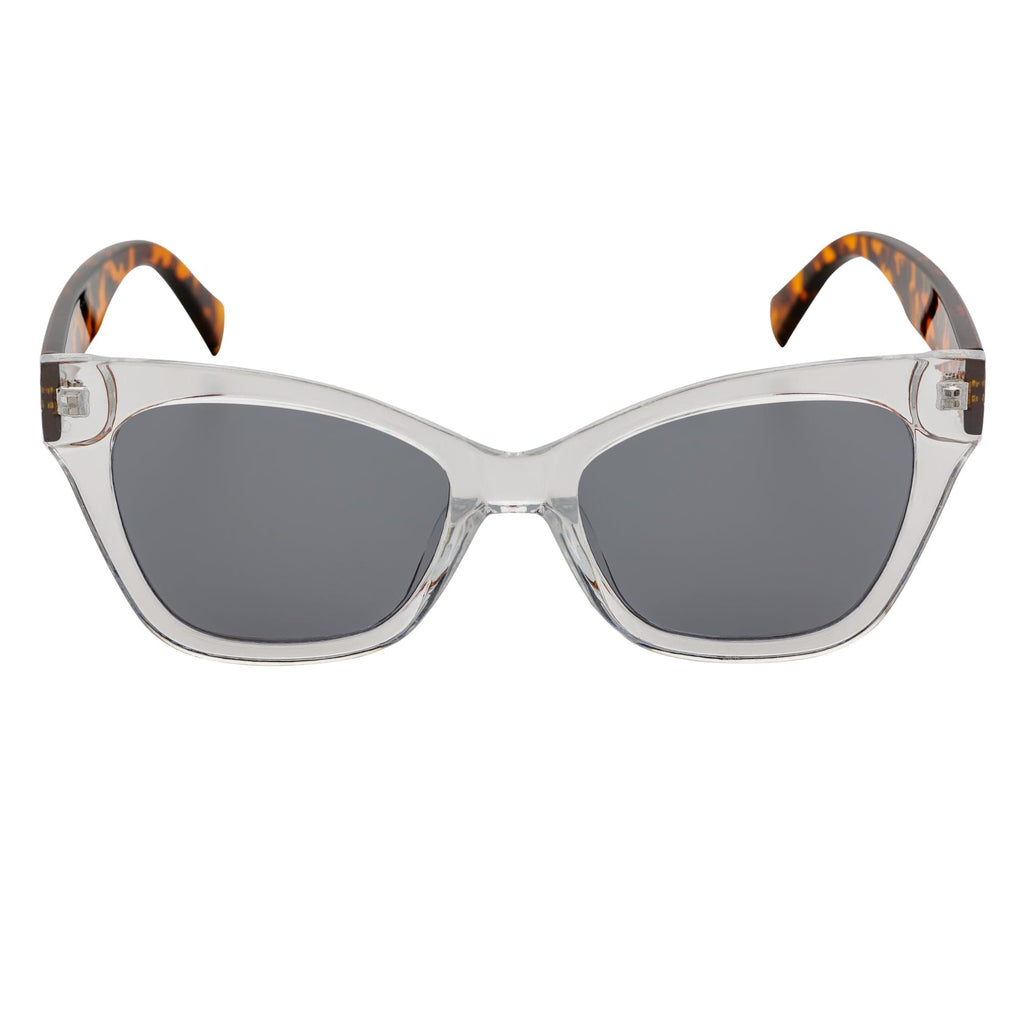 AUDREY - Womens Oversize Mid Century Modern Cat Eye Sunglasses Clear Tortoise
