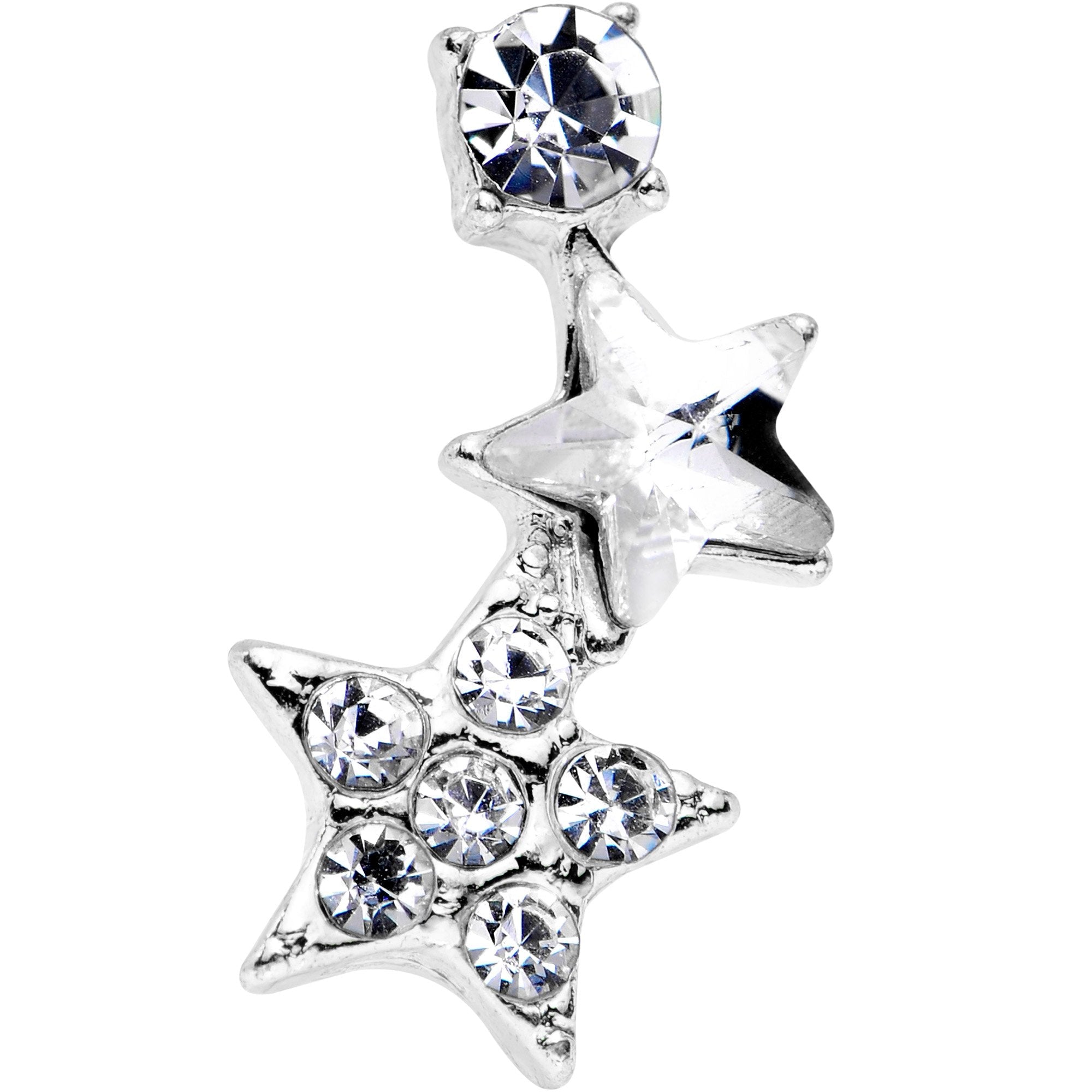 18G 1/4 Clear Gem Star Cartilage Tragus Earring