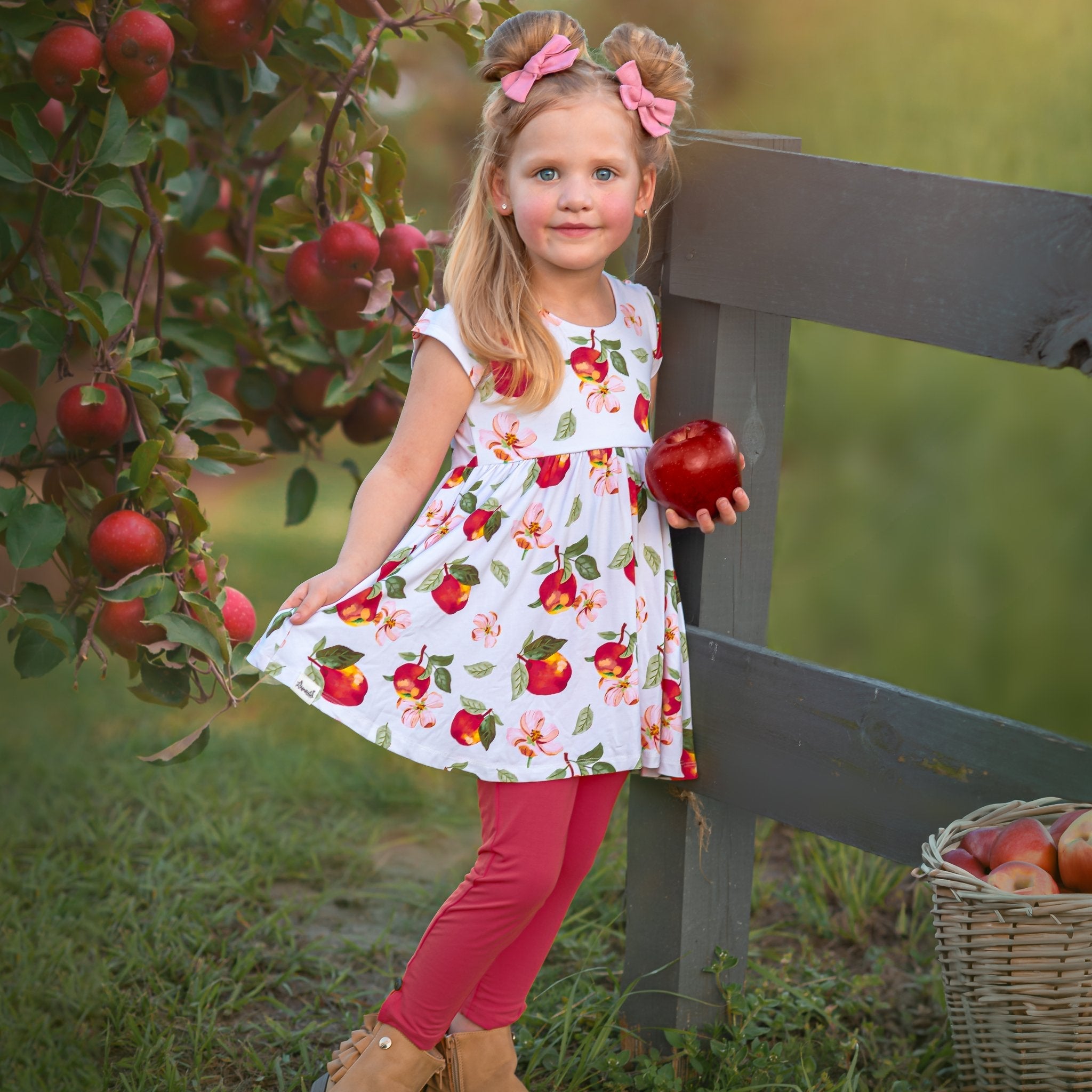 Awesome Apples Cap Sleeve Empire Tunic Set