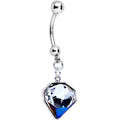 Handmade Big Bling Dangle Belly Ring Created with Crystals