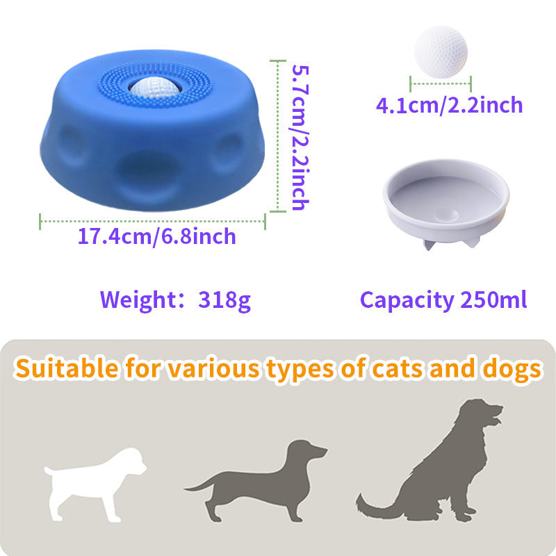 Dog Lick Bowl With Ball,Lick Ball Bowl For Dogs,Dog Licking Bowl With Rolling Ball,Slow Feeder Ball Bowl To Slow Pet Eating,Rolling Ball Dog Bowl Give Pet More Time To Enjoy Eating