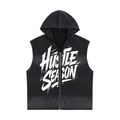 Vintage Washed Zip-Up Hooded Tank Top