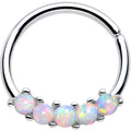 16G 3/8 White Synthetic Opal Annealed Seamless Circular Ring