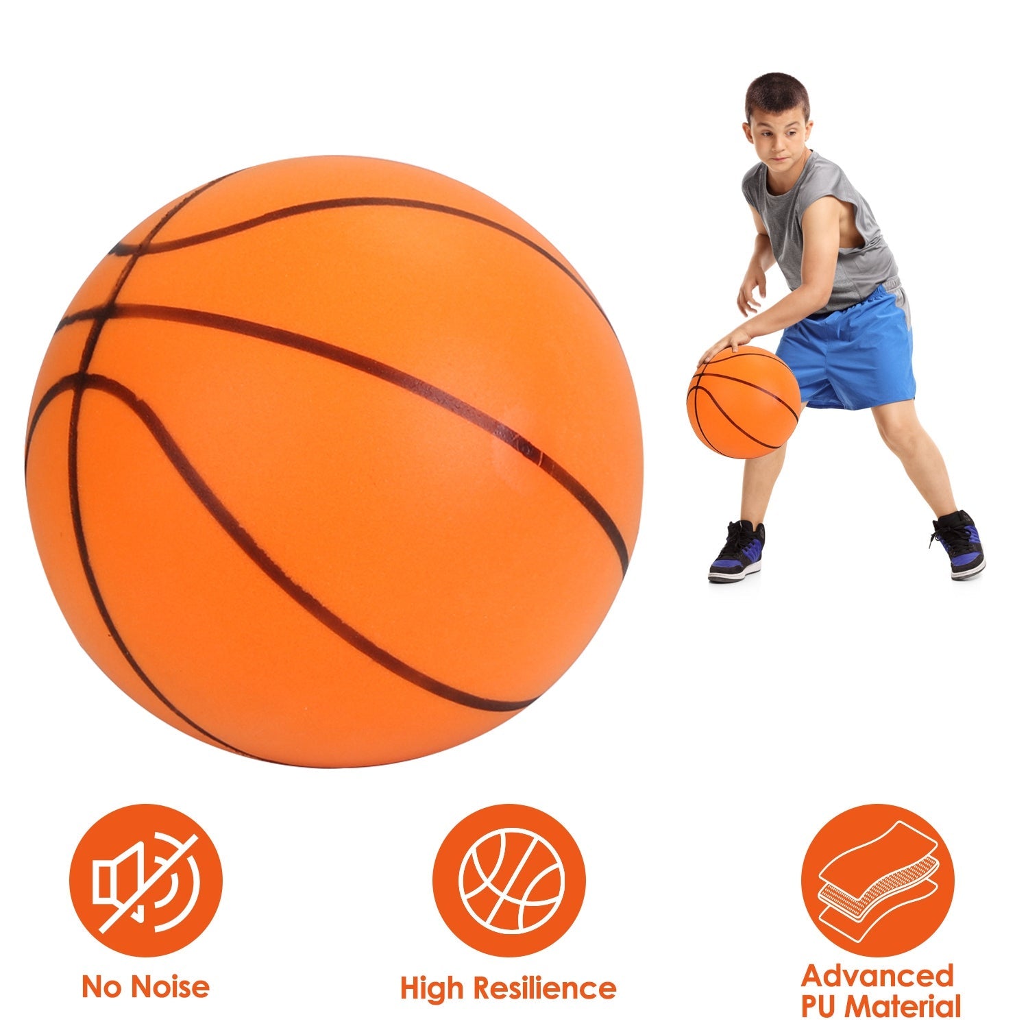 Silent Basketball Foam Bouncing Silent Basketball Uncoated High Density Foam Ball Indoor Low Noise Training Ball