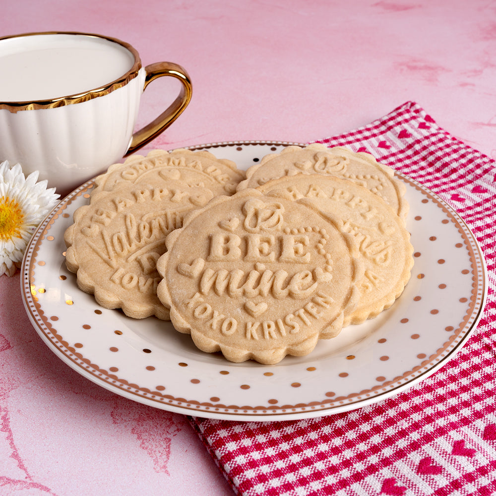 Valentines Day Cookie Stamp - Happy V-Day Circle