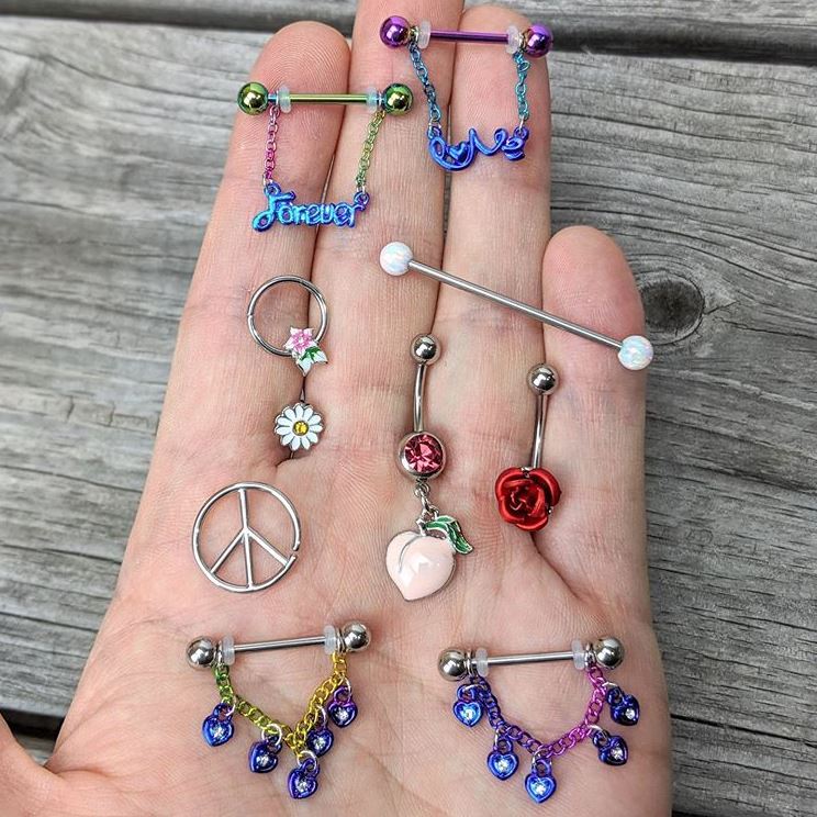 16G 1/4 Retro Peace Sign Closure Ring