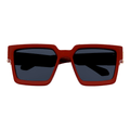BILLIONAIRE - Large Square High Fashion Square Sunglasses Red-Gold Smoke Tint