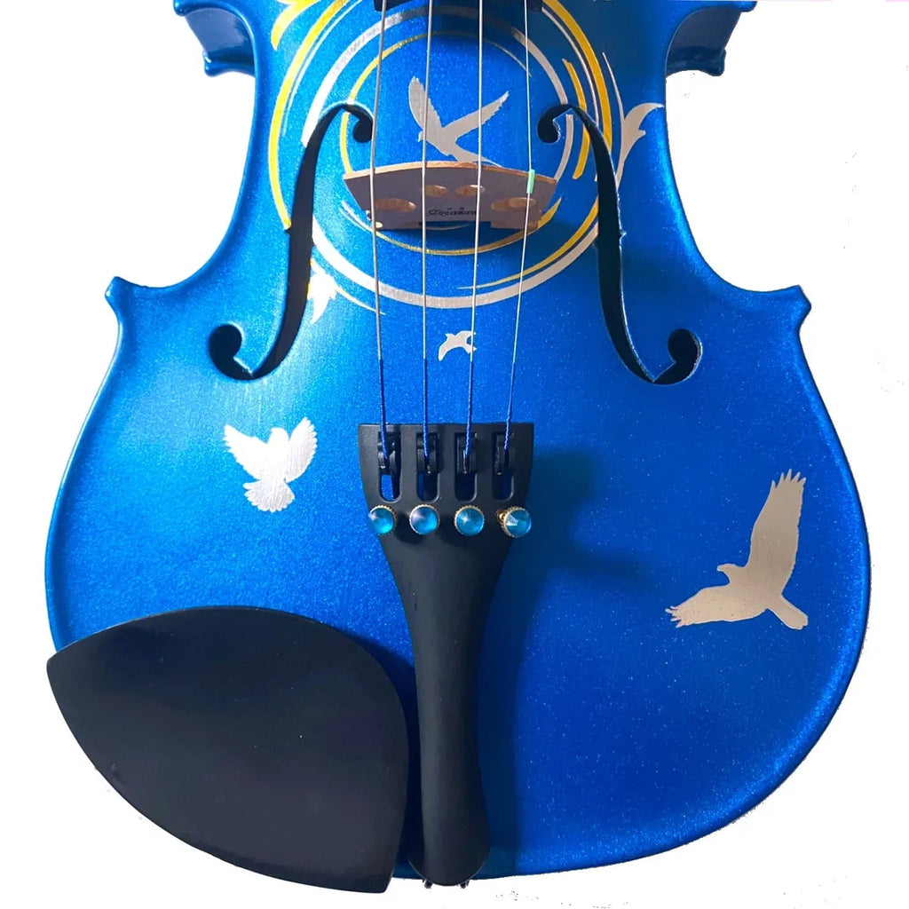 Bird Heaven Metallic Violin Outfit | Iridescent Metallic Bird Design & Crystal Tuners