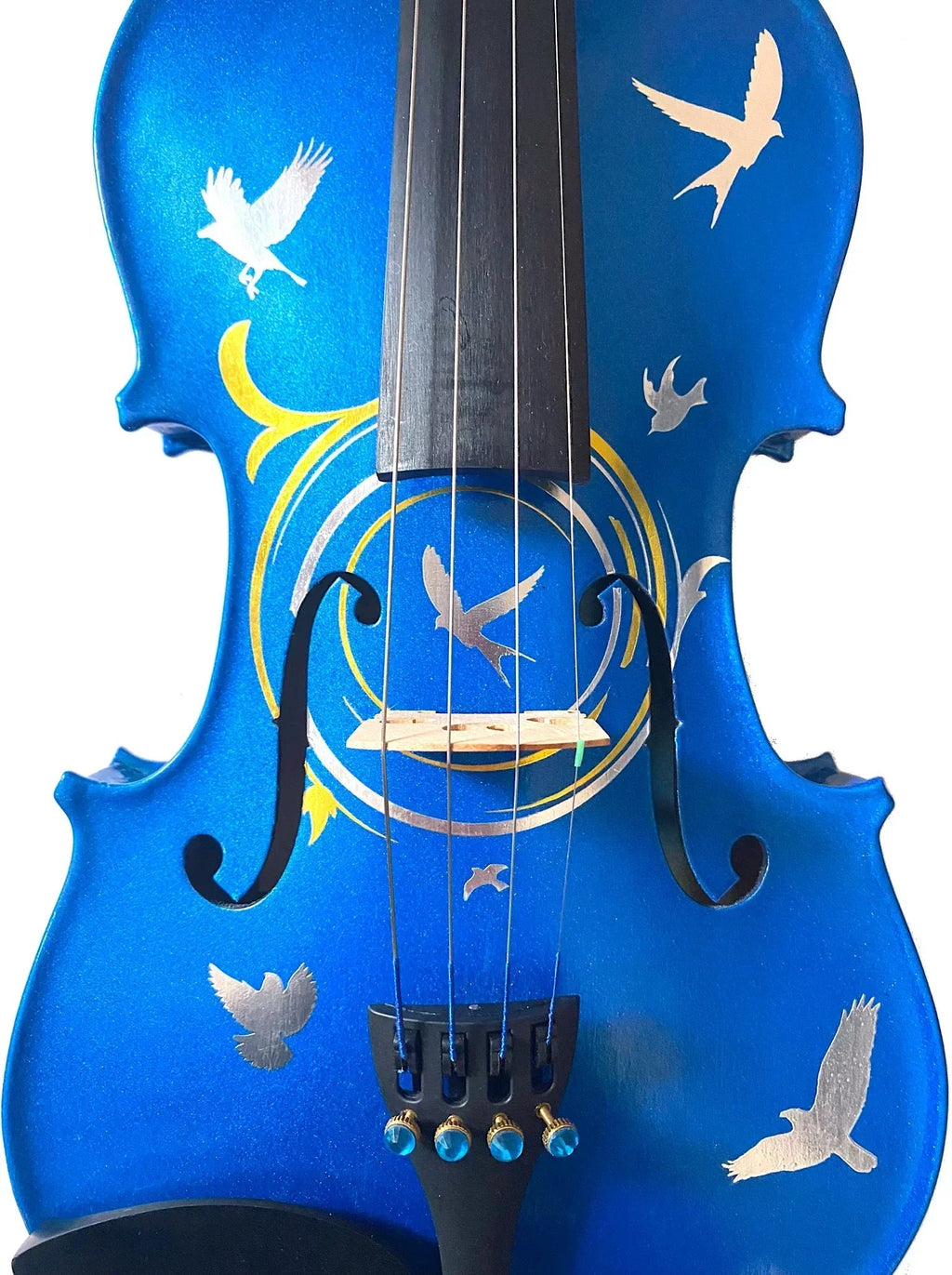 Bird Heaven Metallic Violin Outfit | Iridescent Metallic Bird Design & Crystal Tuners