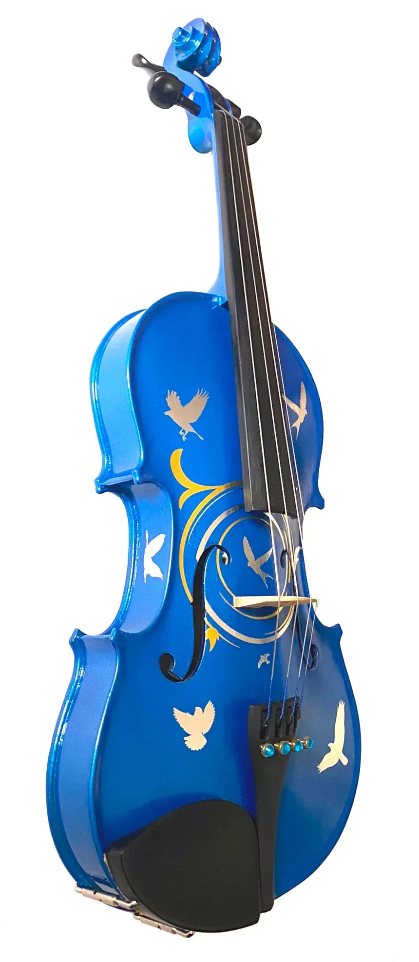 Bird Heaven Metallic Violin Outfit | Iridescent Metallic Bird Design & Crystal Tuners