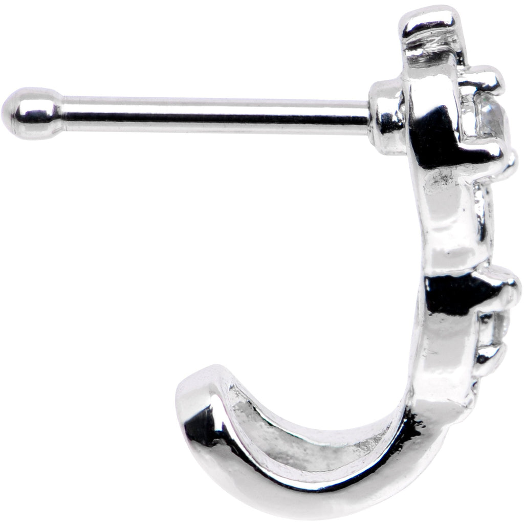 Clear CZ Gem Double Fashion Faux Hoop Nose Bone