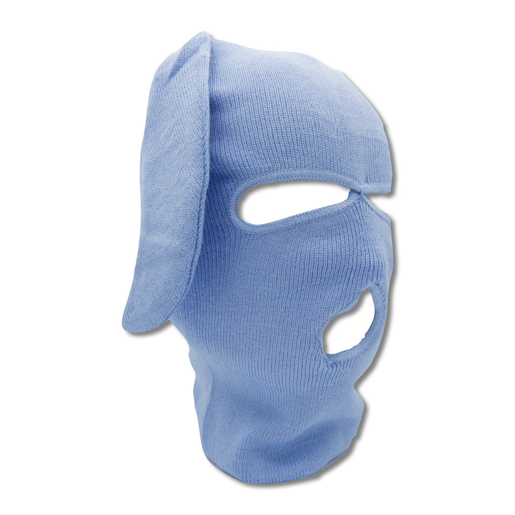 Blue Bunski 3-Hole Balaclava – Baby Blue Bunny Ear Ski Mask for Kawaii Fashion & Winter Sports