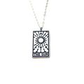 Vintage Tarot Card Necklace Silver Mystic Sun Moon Star Fortune Pendant