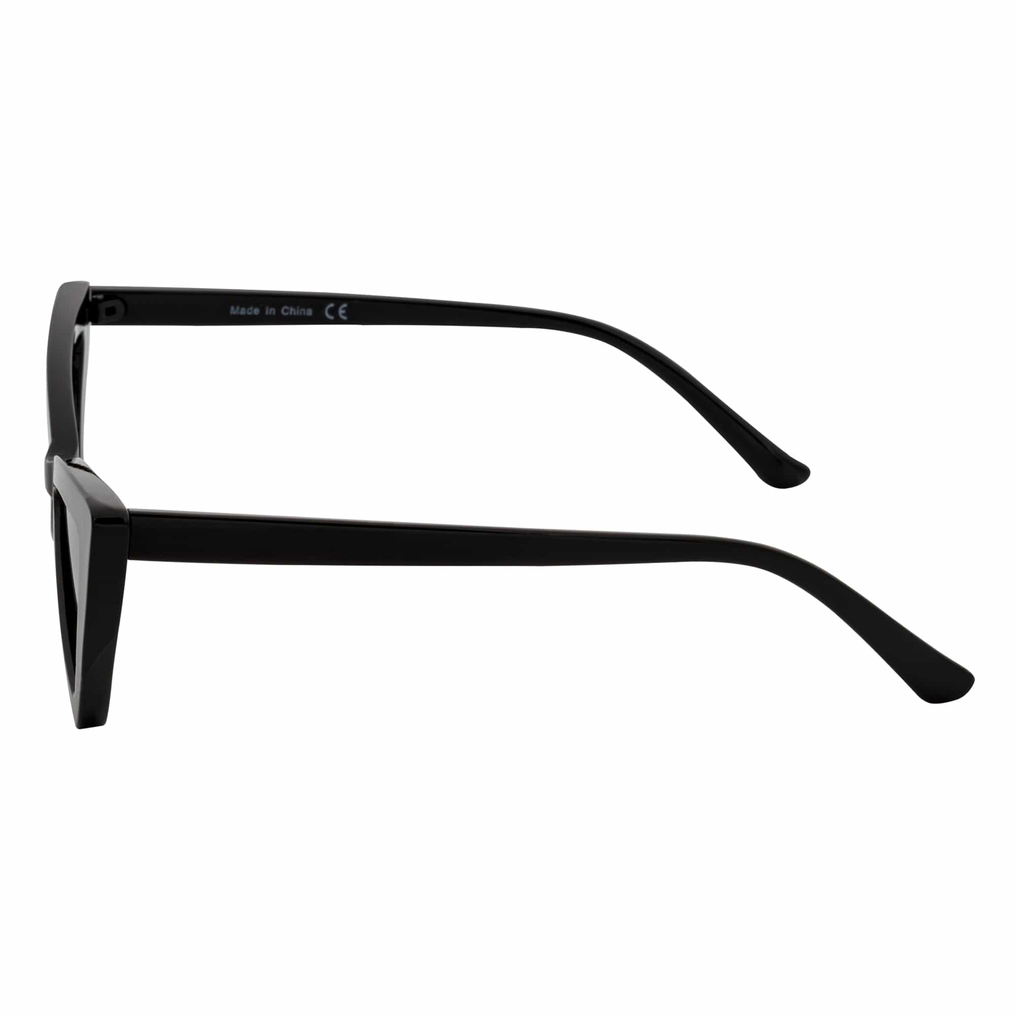 BOWTIE - Triangle Pointed 90s Fashion Small Cat Eye Sunglasses Black Smoke Lens